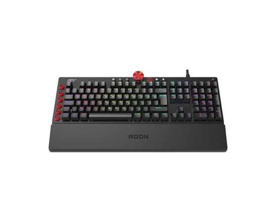 Cumpara AOC AGK700-RED RGB Mechanical Gaming Keyboard (RU), Mechanical keys (CHERRY MX Red key switch), Backlight (RGB), 100% anti-ghosting, USB Hub: 1 x USB, Ultra-portable design, Solid-aluminium frame, Magnetic Leather Wrist Rest, USB in Moldova