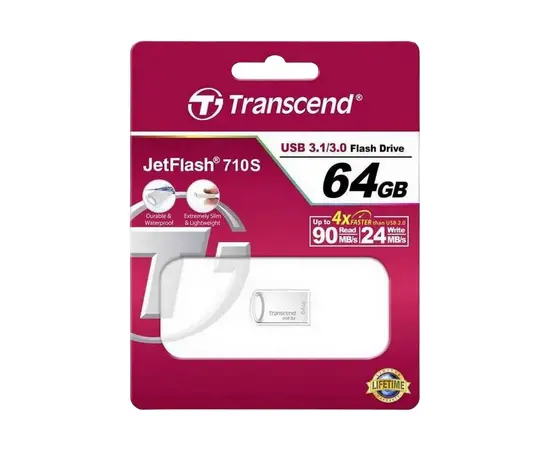 Cumpara Memorie USB Transcend JetFlash 710, 64GB, Argintiu in Moldova