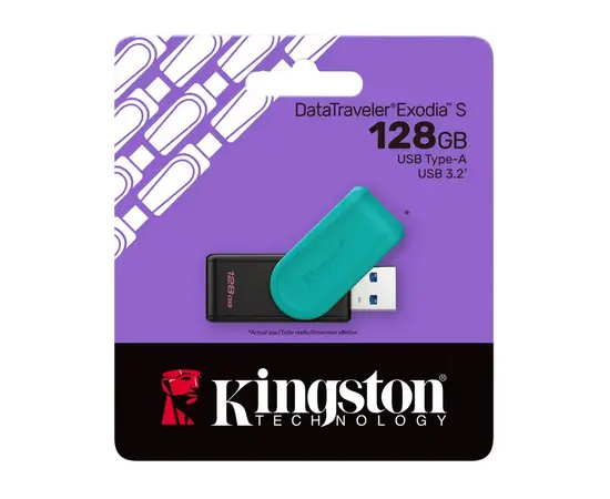 Cumpara Memorie USB Kingston DataTraveler Exodia S, 128GB, Negru | Verde in Moldova
