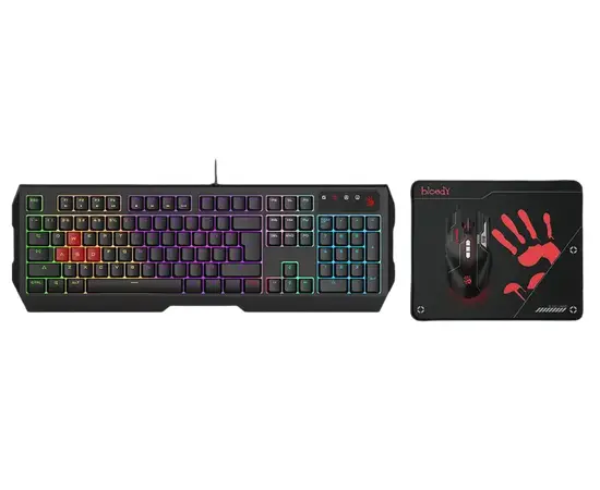Cumpara Set Tastatură + Mouse + Mouse Pad Bloody B1700 , Cu fir, Negru in Moldova