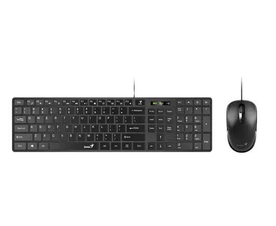 Купить Клавиатура и мышь Genius SlimStar C126, Проводное, Чёрный в Молдове