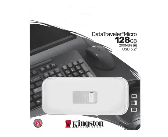 Cumpara Memorie USB Kingston DataTraveler Micro, 128GB, Argintiu in Moldova