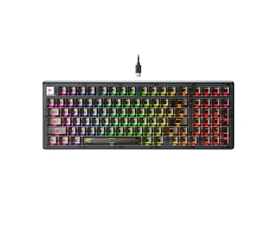 Cumpara Tastatură Havit KB875L, Cu fir, Transparent in Moldova