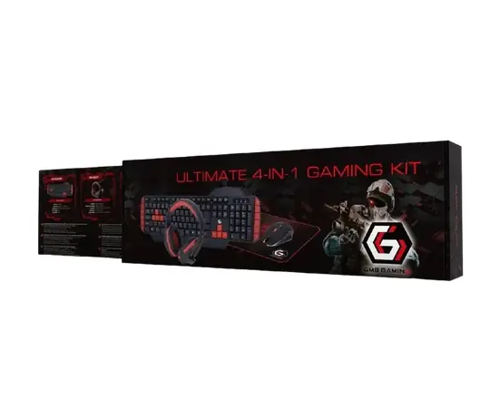 Cumpara Set Tastatură + Mouse + Mouse Pad + Căști Gembird GGS-UMG4-02, Cu fir, Negru/Rosu in Moldova
