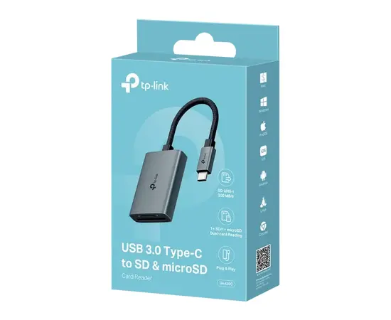 Cumpara Cititor de carduri TP-LINK UA430C, USB Type-C, Gri in Moldova