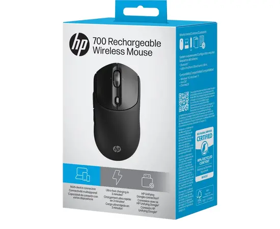 Cumpara Mouse HP 700 Rechargeable, Negru in Moldova