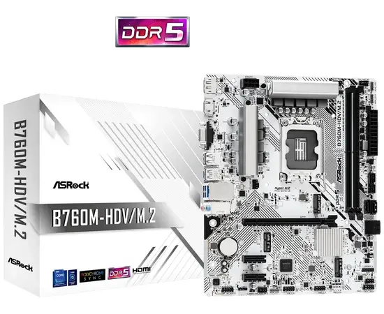 Cumpara Placă de bază ASRock B760M-HDV/M.2, LGA1700, Intel B760, Micro-ATX in Moldova