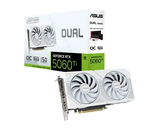 Cumpara Placă Video ASUS DUAL-RTX5060TI-O16G-WHITE, 16GB GDDR7 128bit in Moldova
