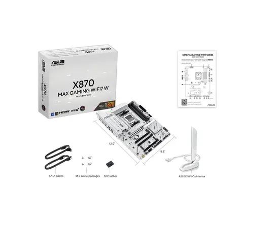 Cumpara Placă de bază ASUS X870 MAX GAMING WIFI7 W, AM5, AMD X870, ATX in Moldova