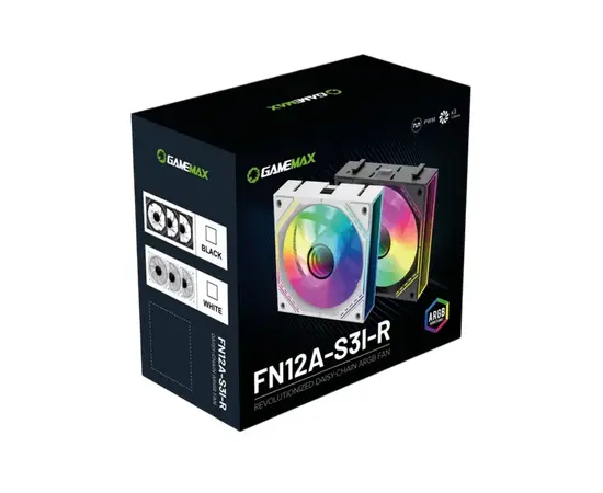 Cumpara PC Case Fan GAMEMAX FN12A-S3I-R, Reversed, 3xARGB Fan Kit, 120mm, 