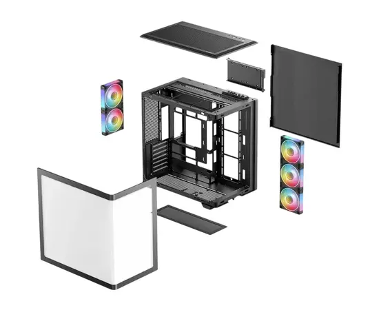 Cumpara Case ATX Deepcool CG590U 5F, w/o PSU,3x120side 2x120rear ARGB PWM, 2xUSB3.0, 1xTypeC, Curved-Glass P in Moldova