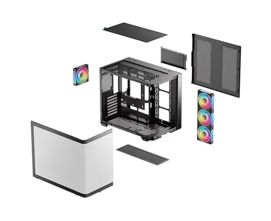 Cumpara Case ATX Deepcool CG530U 4F, w/o PSU,3x120side 1x120rear ARGB PWM, 2xUSB3.0, 1xTypeC, Curved-Glass P in Moldova