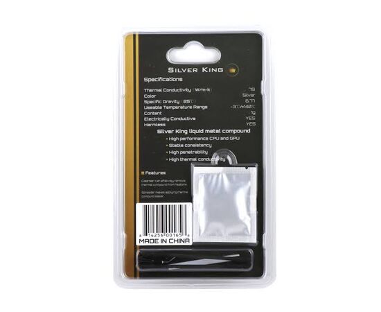 Cumpara Pastă termică din metal lichid Thermalright Silver King, 3 g, conductivitate termică 72 W/(m·K), pentru răcirea procesorului unui computer desktop in Moldova