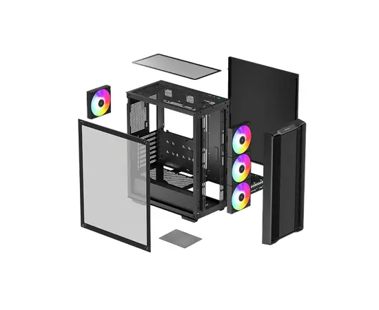 Cumpara Carcasă PC Deepcool CC560 ARGB V2, Midi-Tower, Fără PSU, Negru in Moldova