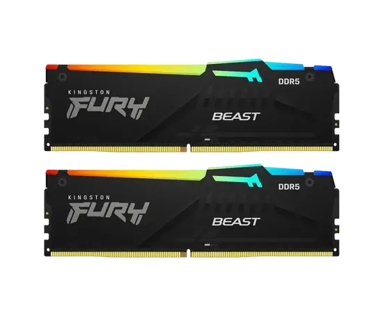 Cumpara Memorie RAM Kingston FURY Beast RGB, DDR5 SDRAM, 6400 MHz, 32GB (2x16GB), KF564C32BBEAK2-32 in Moldova