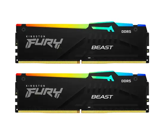 Cumpara Memorie RAM Kingston FURY Beast RGB, DDR5 SDRAM, 6000 MHz, 16GB (2x8GB), KF560C30BBEAK2-16 in Moldova