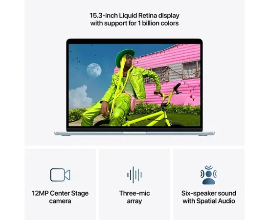 Cumpara Laptop 15,3" Apple MacBook Air 15.3, Sky Blue, M5 (10CPU/10GPU), 16GB/512GB, macOS in Moldova